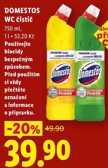 DOMESTOS WC čistič 750 ml, 