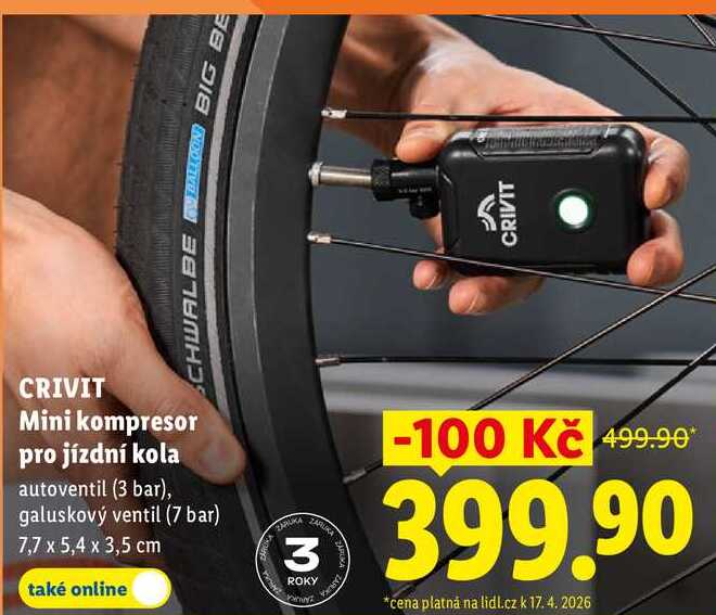 CRIVIT Mini kompresor pro jízdní kola 