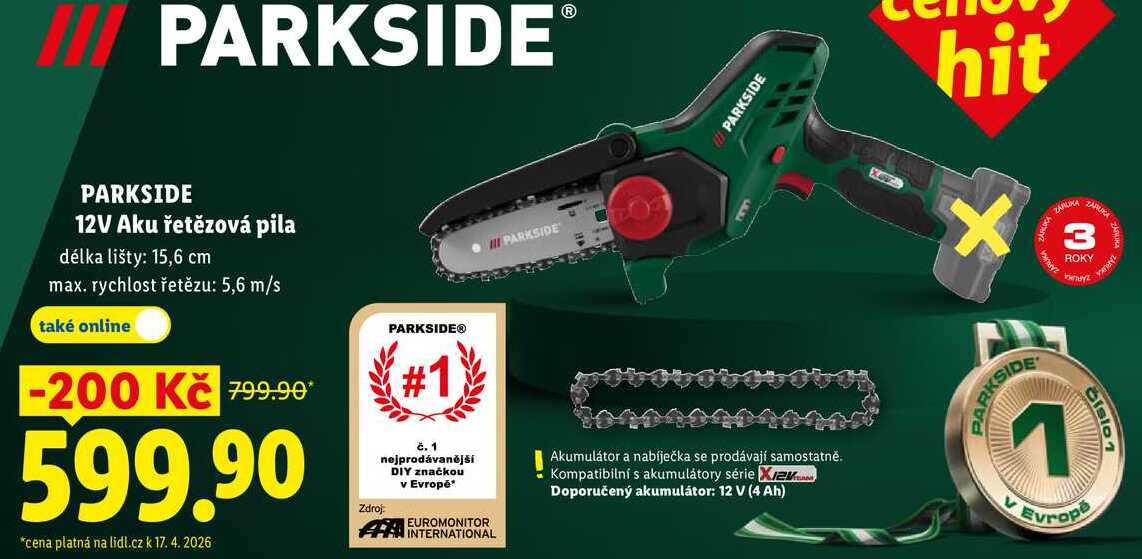 PARKSIDE 12V Aku řetězová pila