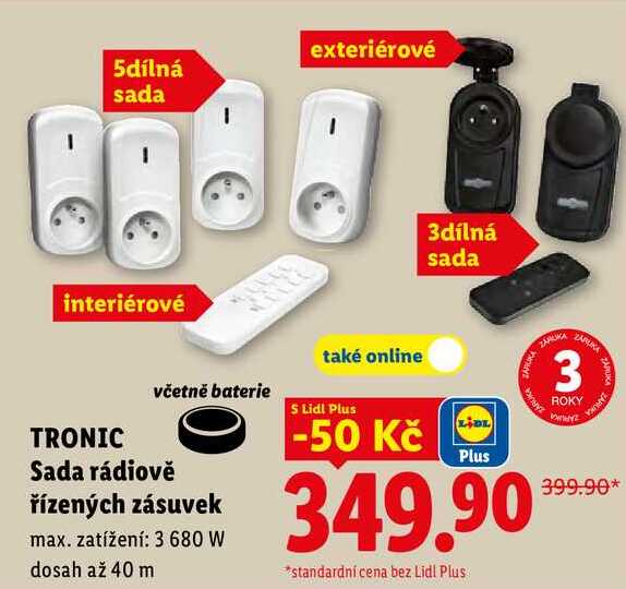  TRONIC Sada rádiově řízených zásuvek 
