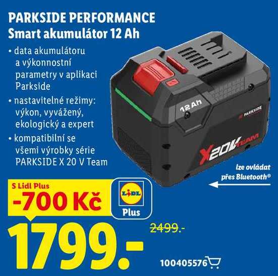 PARKSIDE PERFORMANCE Smart akumulátor 12 Ah 