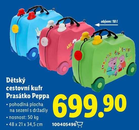 Dětský cestovní kufr Prasátko Peppa