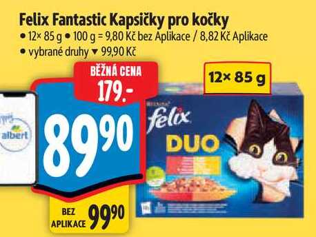 Felix Fantastic Kapsičky pro kočky, 12x 85 g 