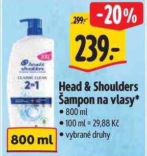 Head & Shoulders Šampon na vlasy, 800 ml Albert