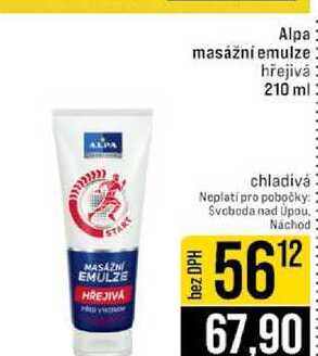 Alpa masážní emulze hřejivá 210 ml 