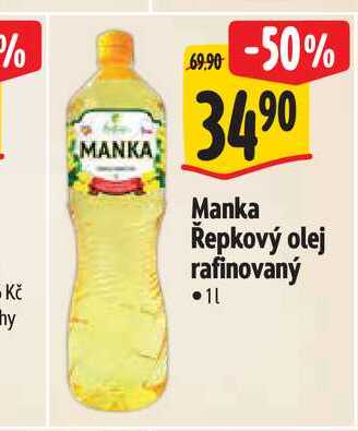  Manka Řepkový olej rafinovaný  1 l