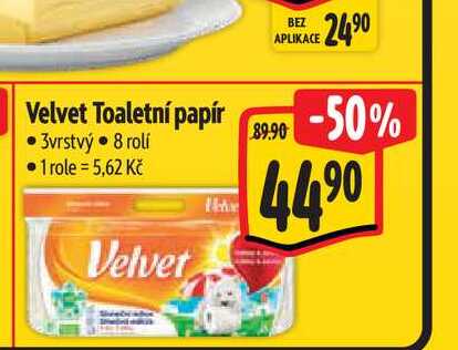 Velvet Toaletní papír 3vrstvý 8 rolí Albert
