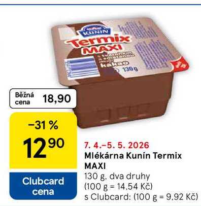 Mlékárna Kunín Termix MAXI, 130 g 