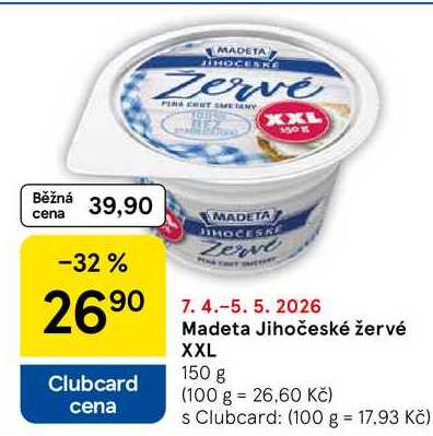 Madeta Jihočeské žervé XXL, 150 g  