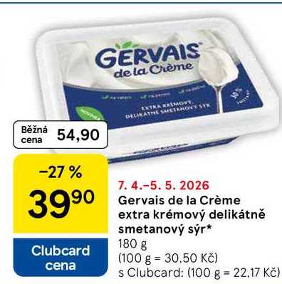 Gervais de la Crème extra krémový delikátně smetanový sýr, 180 g  