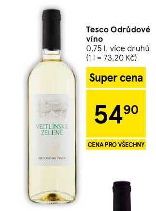 Tesco Odrůdové víno, 0.75 l, více druhů 