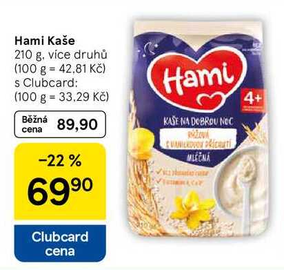 Hami Kaše, 210 g, více druhů Tesco