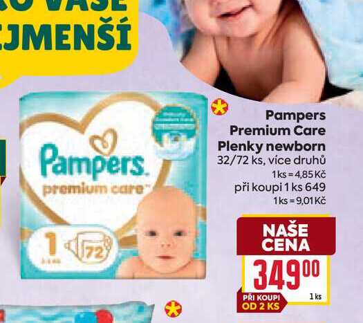 Pampers Premium Care Plenky newborn 32/72 ks BILLA