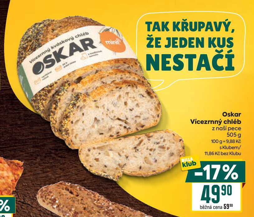 Oskar Vícezrnný chléb z naší pece 505 g  