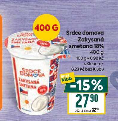 Srdce domova Zakysaná smetana 18% 400 g  