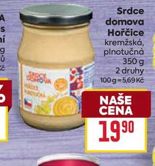 Srdce domova Hořčice kremžská, plnotučná 350 g  
