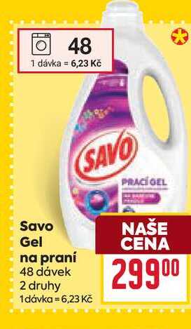 Savo Gel na praní 48 dávek BILLA