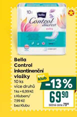 Bella Control inkontinenční vložky 10 ks BILLA
