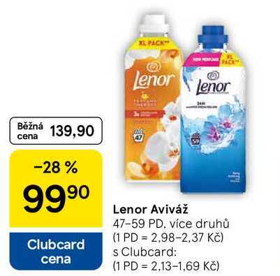 Lenor Aviváž, 47-59 PD Tesco