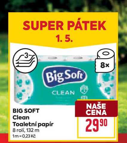Big Soft Clean Toaletní papír 8 rolí 