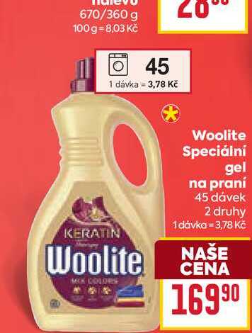 Woolite Speciální gel na praní 45 dávek BILLA