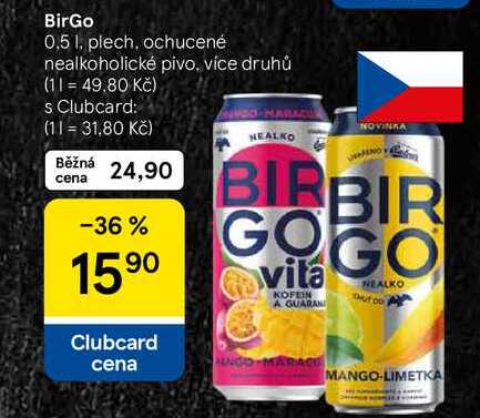 BirGo, ochucené nealkoholické pivo, 0,5 l