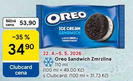 Oreo Sandwich Zmrzlina, 110 ml  