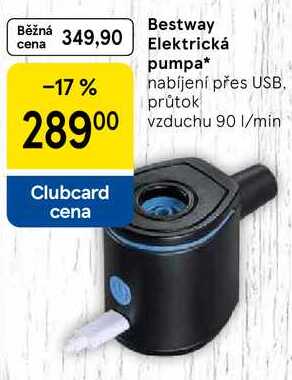 Bestway Elektrická pumpa, nabíjení přes USB, průtok vzduchu 90 1/min 