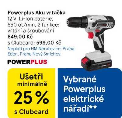 Powerplus Aku vrtačka, 12 V, Li-Ion baterie. 650 ot/min, 2 funkce: vrtání a šroubování  