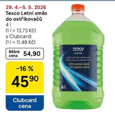 Tesco Letní směs do ostřikovačů0, 4 l