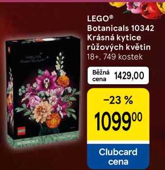 LEGO® Botanicals 10342 Krásná kytice růžových květin 18+, 749 kostek Tesco