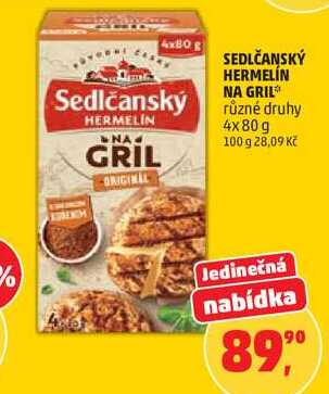 SEDLČANSKÝ HERMELÍN NA GRIL různé druhy, 4 x 80 g