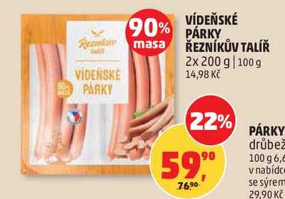 VÍDEŇSKÉ PARKY ŘEZNÍKŮV TALÍŘ, 2x 200 g