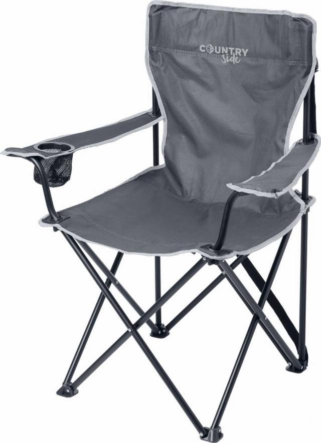 COUNTRYSIDE Skládací kempingová židle integrovaný držák na nápoje