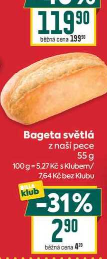 Bageta světlá z naší pece 55g