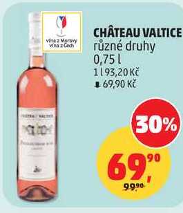 CHÂTEAU VALTICE různé druhy, 0,75 l