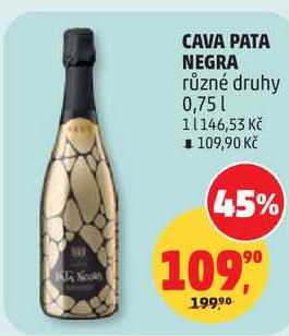 CAVA PATA NEGRA různé druhy, 0,75 l