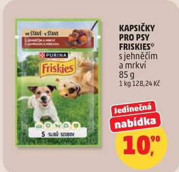 KAPSIČKY PRO PSY FRISKIES s jehněčím a mrkví, 85 g 
