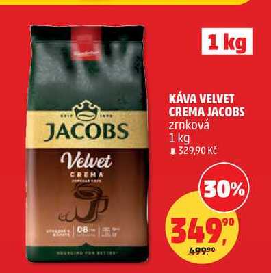 KÁVA VELVET CREMA JACOBS zrnková, 1 kg 