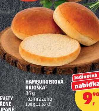 HAMBURGEROVÁ BRIOŠKA nabídka, 85 g 