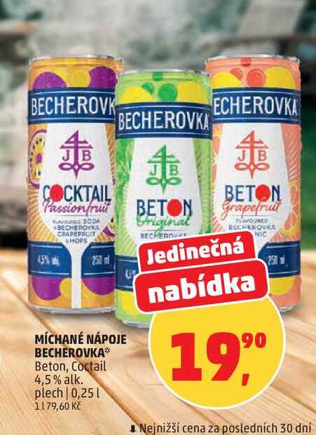 MÍCHANÉ NÁPOJE BECHEROVKA Beton, Coctail 4,5% alk. plech, 0,25 l