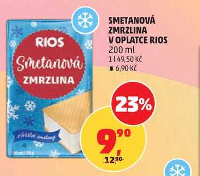 SMETANOVÁ ZMRZLINA V OPLATCE RIOS, 200 ml 