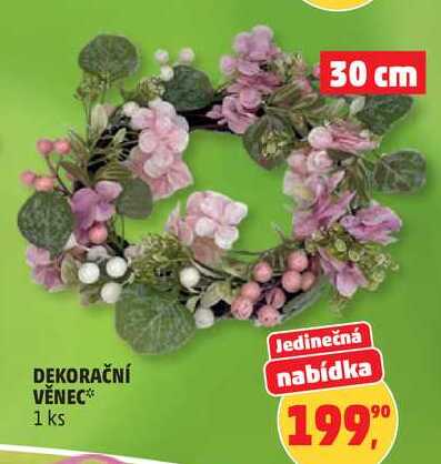 DEKORAČNÍ VĚNEC, 1 ks 