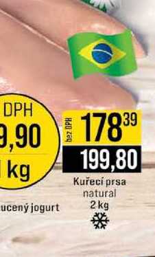 Kuřecí prsa natural 2 kg 