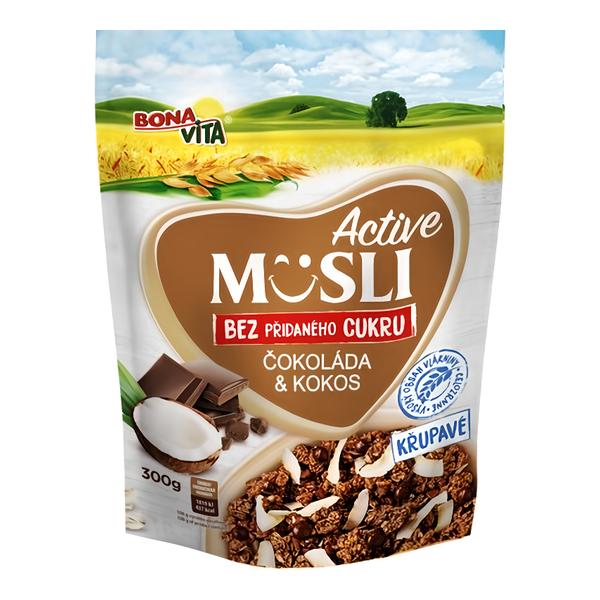 Bonavita Musli crunchy bez cukru čokoláda a kokos v akci
