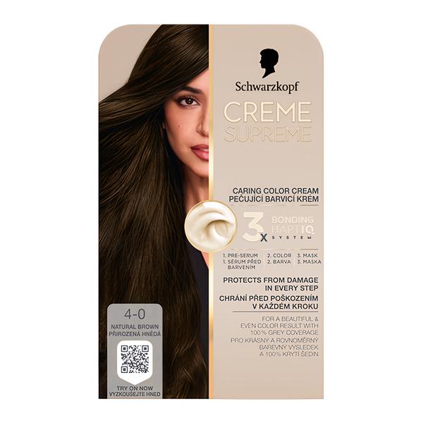 Schwarzkopf Creme Supreme Barva na vlasy 4-0 Přirozená hnědá