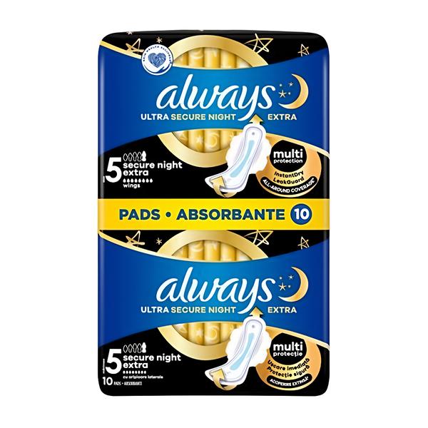 Always Vložky Ultra Extra Secure Night Duo