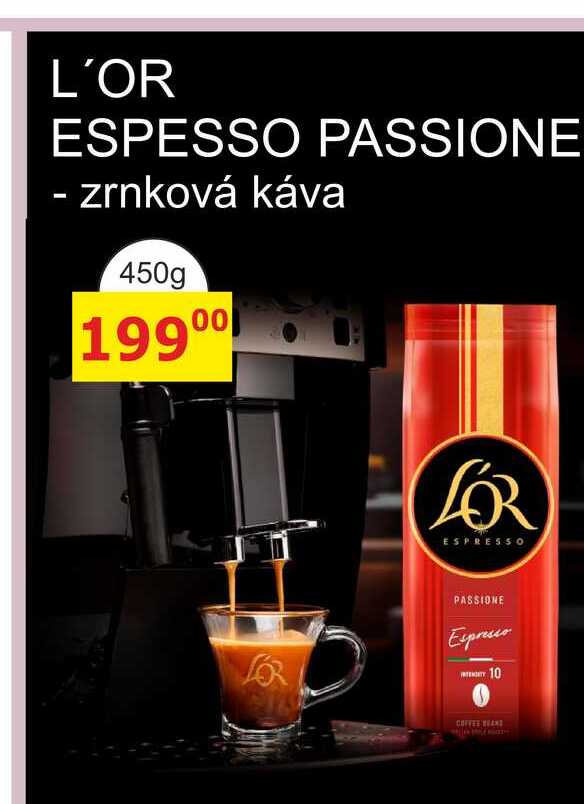 L'OR ESPESSO PASSIONE zrnková káva 450g 