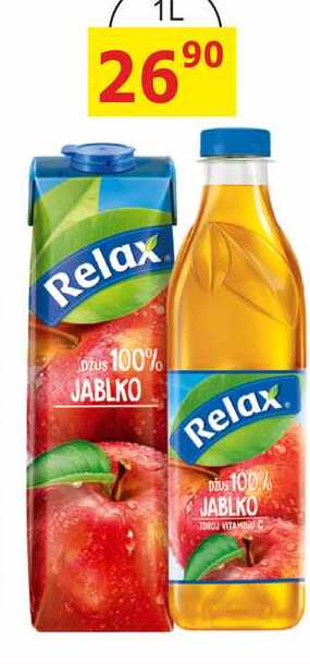 Relax ovocný džus JABLKO 100% 1l