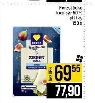 Herzstücke kozi sýr 50% plátky 150 g
